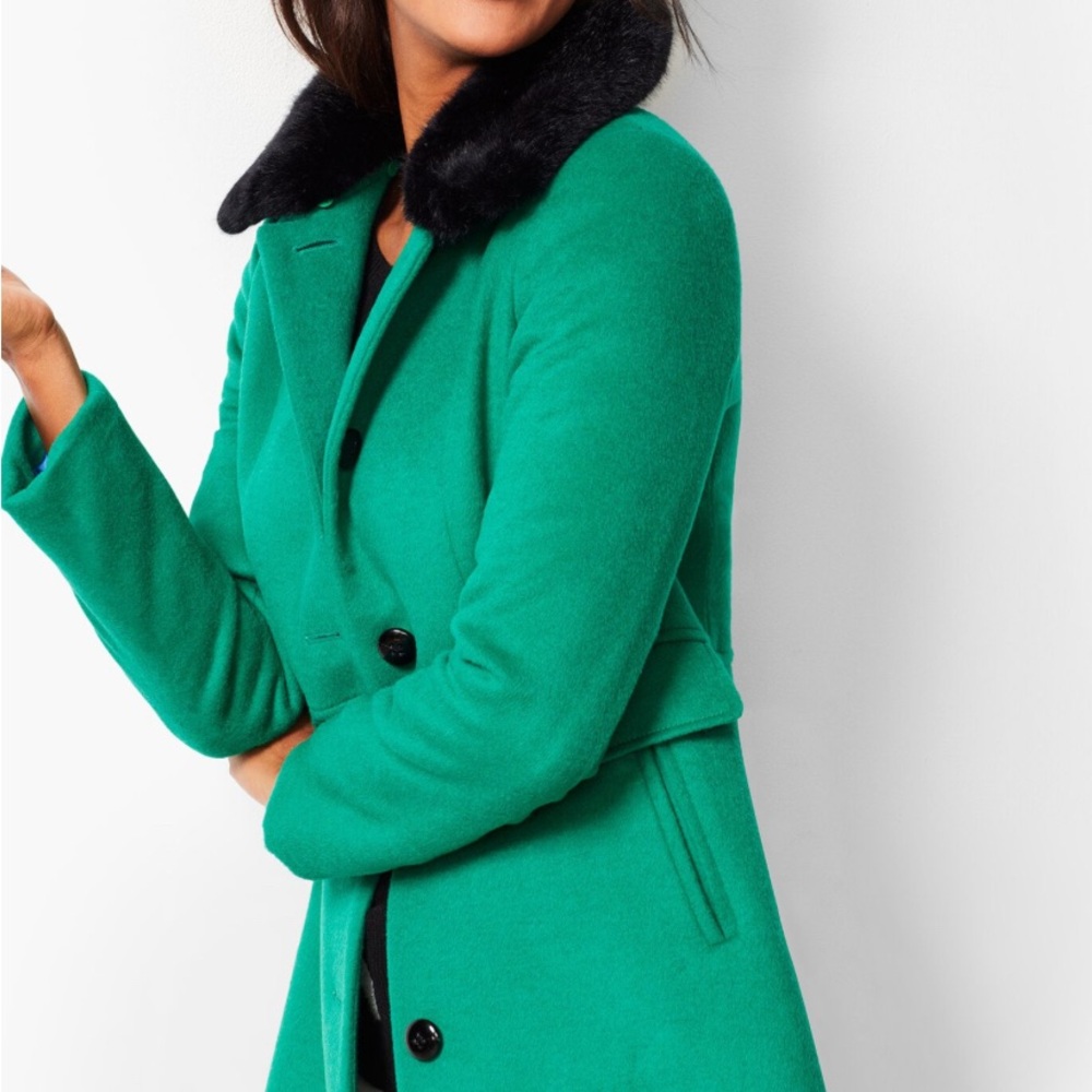 Talbots Faux Fur-Trim Coat